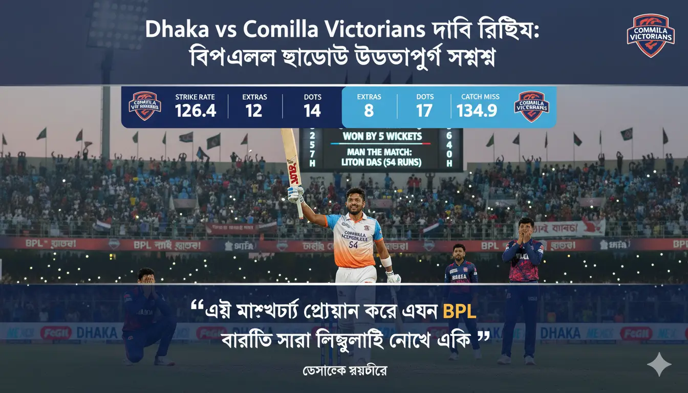 🏏 Dhaka vs Comilla Victorians ডার্বি রিভিউ: বিপিএলের সবচেয়ে উত্তেজনাপূর্ণ সংঘর্ষ
